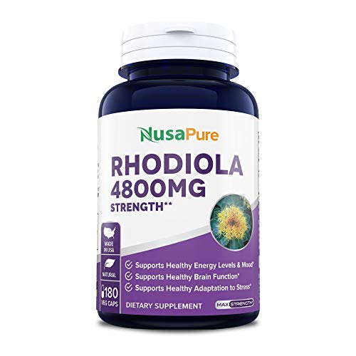 Rhodiola Rosea 4800mg 180 Veggie Capsules (Non-GMO, Extract 20:1, Vegetarian & Gluten Free)