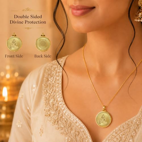 Image of DIVINITI 24K Gold Plated Double-Sided Religious Pendant with Premium Gift Box, Spiritual Locket for Men & Women, Devotional Jewellery for Gifting & Everyday Wear