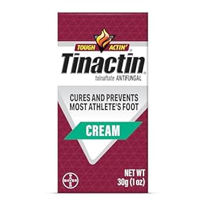 Tinactin Antifungal Cream, Athlete’s Foot Treatment, Tolnaftate 1%, Proven Clinically Effective on Most Athlete’s Foot and Ringworm, 1 Ounce, 30 Grams, Tube