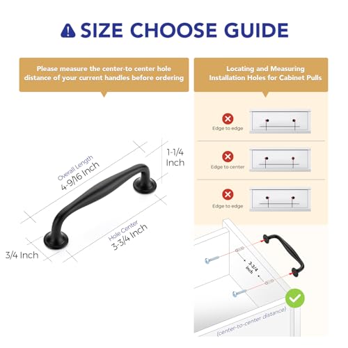 Image of Ravinte 20 Pack 3-3 /4 Inch Matte Black Kitchen Cabinet Handles Solid Zinc Alloy Cabinet Pulls Cupboard & Drawer Handles