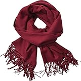YCDZ Verdickter Doppelseitiger Kaschmirschal Zum Warmhalten Im Herbst Und Winter, Damen-Kaschmirschal Mit Reinen Farben (Vino tinto)