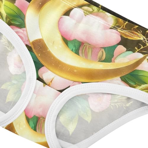 Girls Underwear Toddlers 2t Cotton Panties for Girl Designer Kids Briefs Undies Golden Crescent Moons4