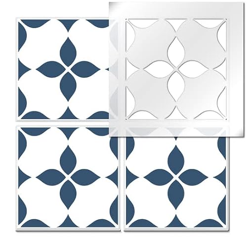 Image of The Stencil Studio Newent Tile Stencil - Floor, Wall or Patio. Just add Paint! Ideal for Tile Makeovers 1 Layer - Single Tile (11170) to fit 8 inch Tiles (20.32cm)
