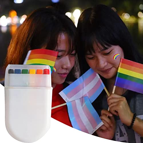3 Pcs Bandeira do arco-íris e pintura corporal,6 cores em bastão de pintura facial - Kit de maquiage
