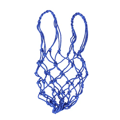 UPKOCH Heavy Duty Nylon Drawstring Mesh Net Bag for Basketball and Soccer Durable Carrier with Closure for Sports Gear Storage Blue