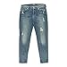 7 For All Mankind Women's Josephina Jean with Rolled Hem in Sun Bleach Destroy