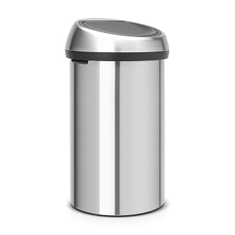 Brabantia Touch Bin, Matt Steel Fingerprint Proof, 60L