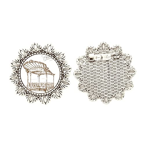 Broche de plata original Metropolitain Station Paris joya floral medium