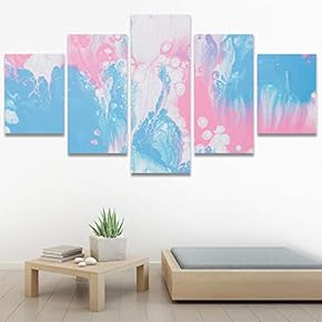 SIGNWIN 5 Panel Canvas Wall Art Abstract Colorful...