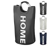 BLITZSCHNELL WEGGERÄUMT - Falls Sie Platz benötigen: Der Wäschekorb gleicht einem Wäschesack. Sie können Ihn einfach und platzsparend verstauen, da es ein faltbarer Wäschekorb ist!