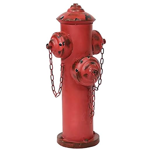 Sunnydaze Dog Fire Hydrant Pee Post Metal Outdoor Backyard Garden Accent - Puppy Training Statue Decoration - Powder-Coated with Red Paint Finish - 21-Inch Height