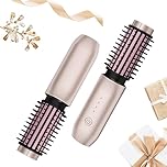 Jooayou Cordless Curling Brush, Travel Hot Brush Cordless Hair Curler Straightening Brushes, 7000mAh Portable Heated Curling Brushes USB Rechargeable Ionic Hot Air Styler for Hair Styling, Pink