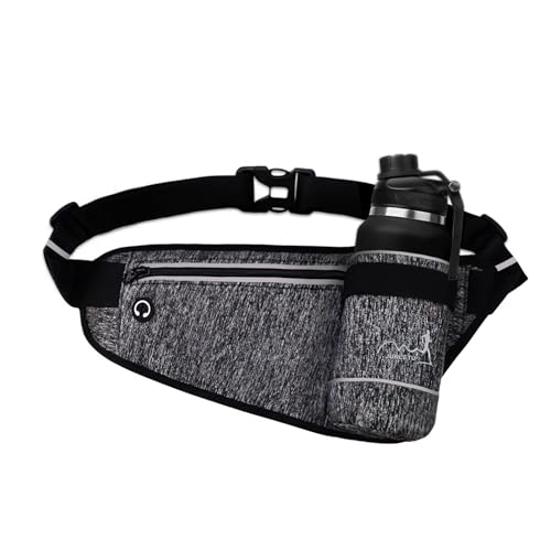 Fatiya Cinturón para correr con soporte para botella de agua, cinturones ajustables para correr para mujeres y hombres, riñonera reflectante para exteriores, cinturón de hidratación para senderismo,