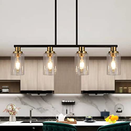 KPIOK Island Lights for Kitchen, 4-Light Farmhouse Dining Room Light Fixtures Over Table, Matte...