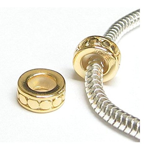 Adabele Solid Sterling Silver Rubber Charm Stopper Clip Spacer Beads Hypoallergenic for 3mm Snake Chain Bangle Leather Bracelet Personalized Women Jewelry2