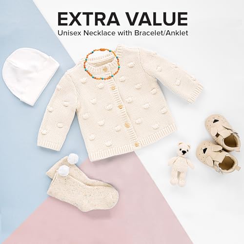 Baltic Proud Amber Necklace (Unisex Cognac Turquoise Polished 12.5 Inches) - Certified Premium Quality Raw Baltic Sea Amber3