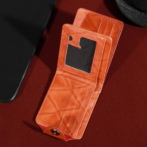 Men Bill Wallet PU Leather Credit Card Photo Holder Bifold Billfold (Brown, 100 Dollar)4