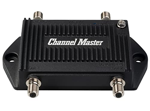 Channel Master Tv Antenna Distribution Amplifier, Tv Antenna Signal Booster With 2 Outputs For Connecting Antenna Tv To Multiple Televisions (Cm-3422),Black #TOP1