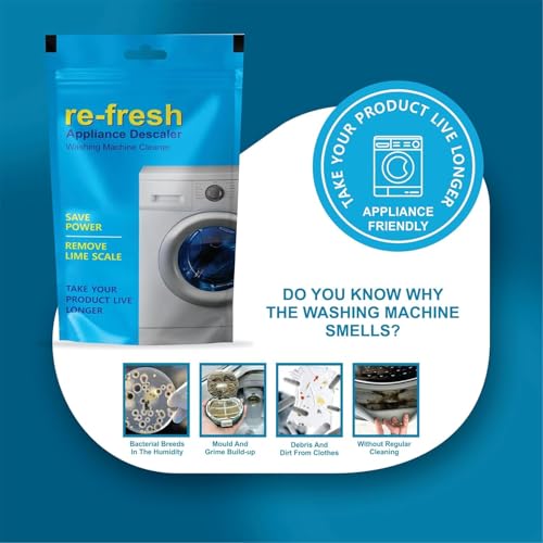 Image of Washing Machine Drum Cleaning Powder Compatible For Samsung Washing Machine Front Load And Top Load,Washing,Drum Cleaner Descaling Powder -100 Gm (Pack Of 4)