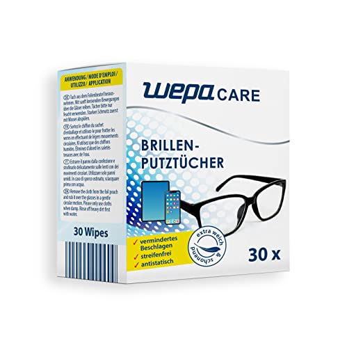 WEPA Care Brillenputztücher 30 Stück einzeln verpackt Cover