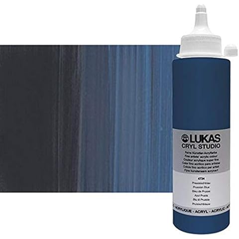 LUKAS CRYL Studio Artists Paint High Pigment Concentration Paint - 250 ml Bottle - Prussian Blue Cover