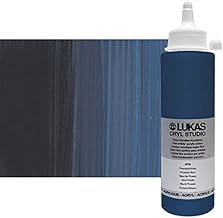 Lukas CRYL Studio Artist Acrylic Paint, Prussian Blue, 250 ml Bottle - High Pigment Acrylic Paints for Canvas Painting, Large Scale Works - Medium-Viscosity, Water-Mixable, Fast Drying