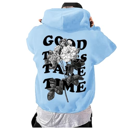 Generisch Pullover Felpa Uomo Stampa Felpa con Cappuccio Maniche Lunghe