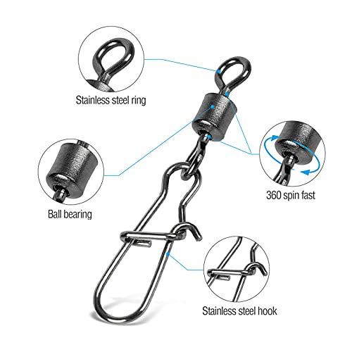 Realure 200 Pcs Rolling Fishing Swivels and Clips - Image 3