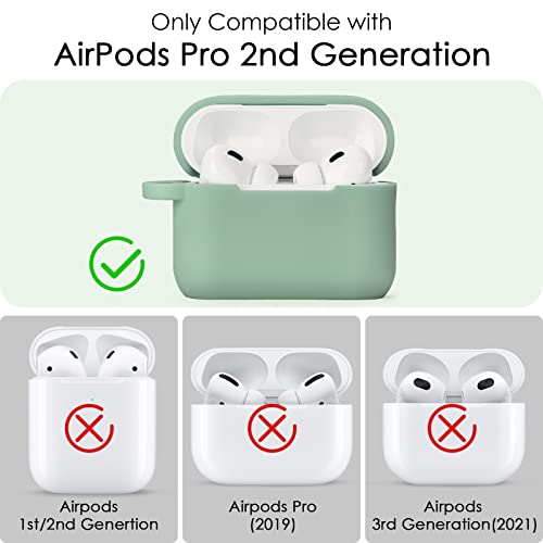Image of Case for Airpods Pro 1st 2nd Generation - VISOOM Airpods Pro 1 /2 Cases Cover Women Silicone iPod Pro 2 Earbuds Wireless Charging Case Girl Bling Keychain for Apple Airpod Gen Pro 2