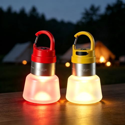 Rechargeable Camping Light Lantern Outdoor Tent Light with Clip Hook 2Packs