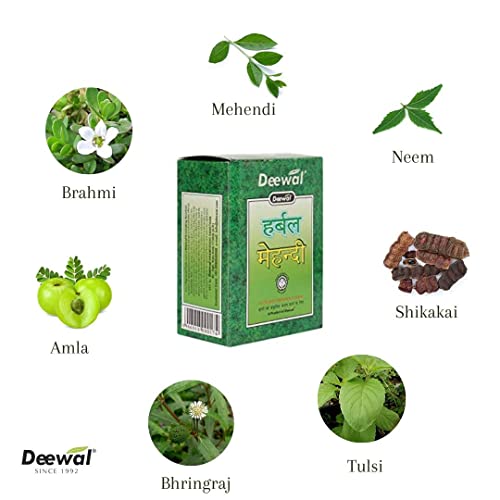 Image of Deewal Herbal Khadi Mehndi for Unisex, 400g - Black (Pack of 5)
