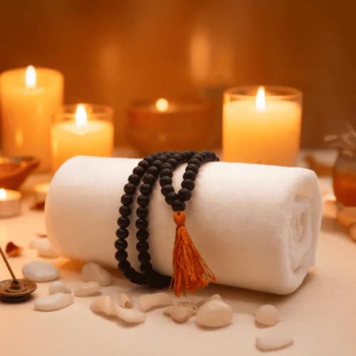 Image of VAMA Protection & Strength Combo | Siddh Hanuman Ji Gada & Karungali Mala Original 108 Beads - Authentic Hindu Temple Energized Spiritual Set for Power, Focus, Strength & Protection