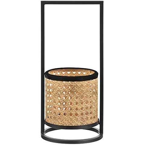 2x Rattan Effect Hurricane Candle Holder Indoor Outdoor Hanging Candle Lantern Warm Glow with Cut-Out Holes Tealight Candle Holder for Christmas Cover