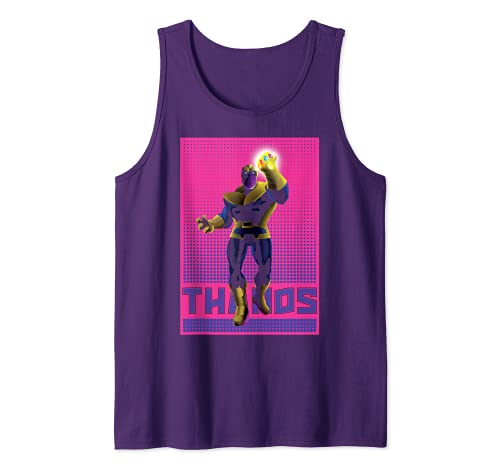 Marvel Thanos Halftone Pop Art Poster Camiseta sin Mangas