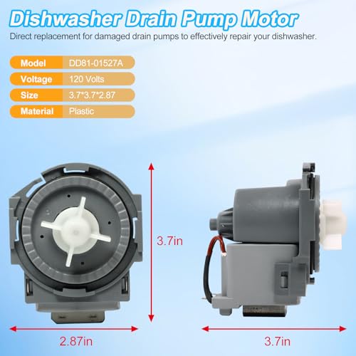 Upgraded DD81-01527A D.I.Accessa Original Equipment Manufacturer (OEM) Part Drain Pump Motor Replacement for Samsung Dishwasher DW80R5061 DW80R5060 Series（100% Authentic - No imitation） by D.I.Accessa - Image 2