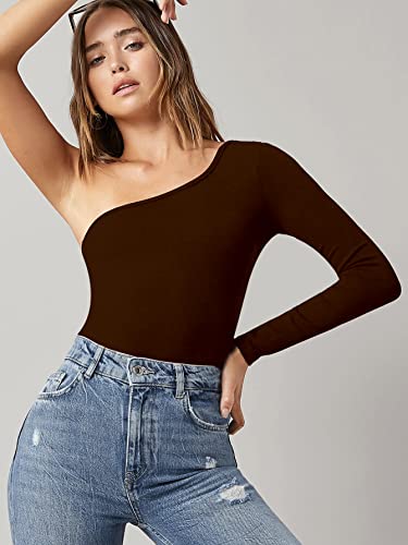 Image of Aahwan Solid One Shoulder Fitted Top for Women's & Girl's