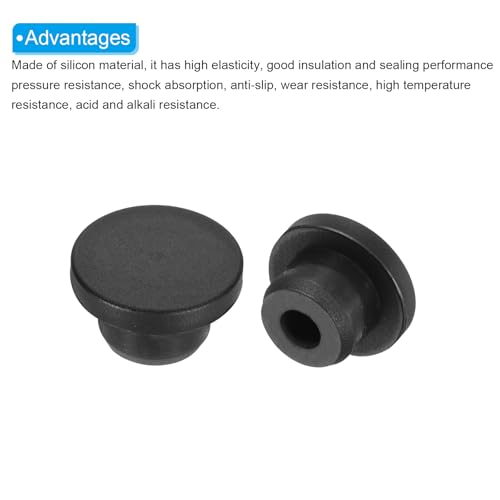 Image of MECCANIXITY 18pcs T-Shaped Silicone Plugs 16mm 5 /8 Inch Dia Snap in Plug Hole Seal Cover Round Rubber Stopper for Kitchen Rubber Bulkheads Waterproof Sealing Plugs Black
