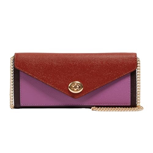 Coach Colorblock Leather Envelope Wallet w Chain and Turnlock - Main Image