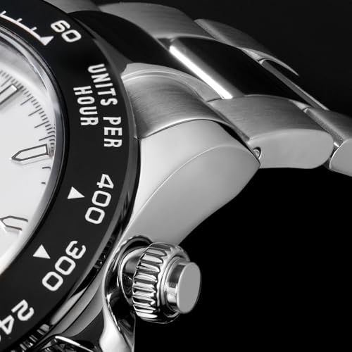 Image of watchdives Chronograph Watch, WD16500 V2 Quartz Men Watches Japan VK63 Meca-Quartz Movement 38mm Sapphire Crystal Wristwatch 100M Waterproof Sport Watch, Stainless Steel Bracelet
