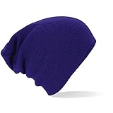  Beechfield Slouch Beanie, Purple, One Size one size,Purple