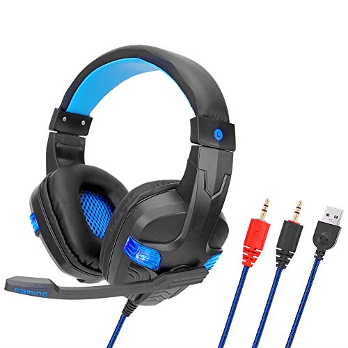Andoer SY860MV Gaming Headset 3,5 mm com fio sobre a orelha Fone de ouvido com cancelamento de ruído