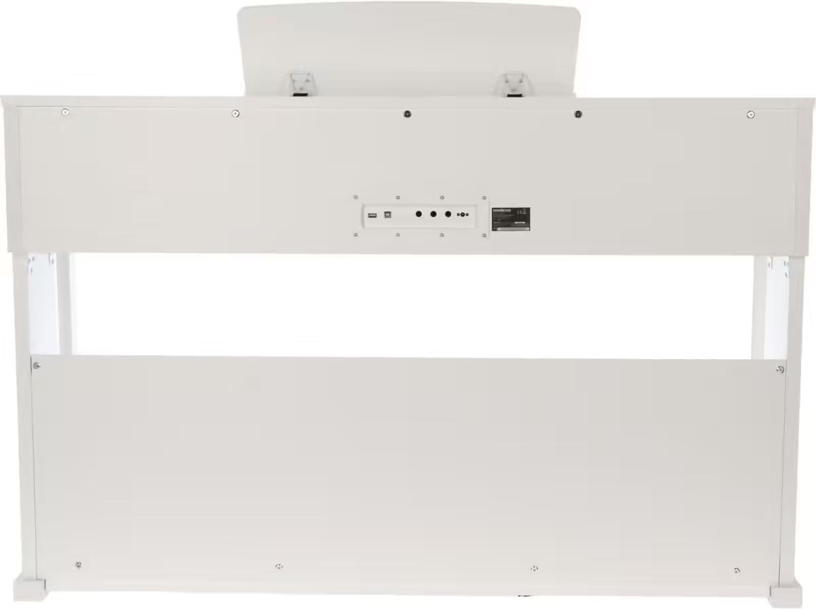 Woodbrass DP2 MK2 Piano Numérique Meuble Blanc Brillant 88 Notes Toucher Lourd PHK – Clavier Hammer Action, Bluetooth, USB MIDI/Audio, 192 Voix, 29 Sonorités, 3 Pédales, Double Sortie Casque, Finition