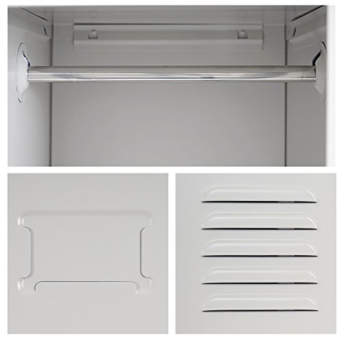 Mendler Spind Boston T163, Garderobenschrank Kleiderspind Umkleideschrank, Metall 180x30x50cm nach ASR A4.1 - grau