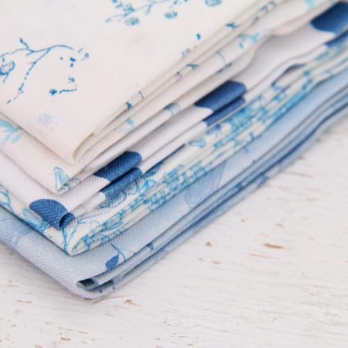 Threadart Vintage Light Blue Plaid Cotton Quilting Fabric - By the Yard - 3