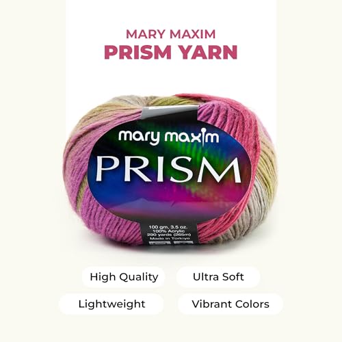 Image of Mary Maxim Prism Yarn, Soft Acrylic Multicolor DK Yarn for Crocheting and Knitting, Light Worsted 3, Ideal for Blankets, Sweaters and Baby Items, 3.5 oz Skein, 290 Yards - Tropics - 1 Skein | Ombre Yarn, 3 Weight, Machine Wash, For Knitting and Crochet, Create Baby Items, Blankets, Afghans, Clothing Variegated Yarn