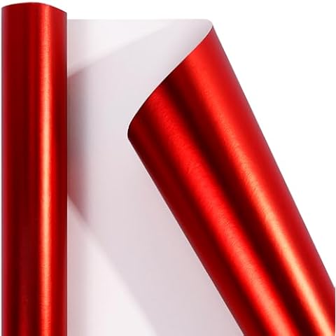 HBell Red Metallic Wrapping Paper Roll Cover