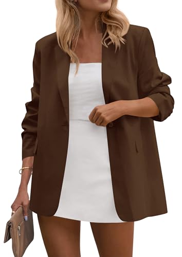 PRETTYGARDEN Blazers for Women Business Casual Outfits 2025 Fall Open Front Long Sleeve Suit Jackets Office Work Clothes3