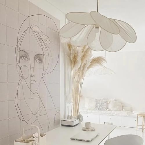 Lustre floral en tissu pour salon salle à manger chambre suspension moderne D60cm