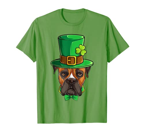 Camisas divertidas para perros del día de San Patricio, Boxer Dog Mom Dad Camiseta