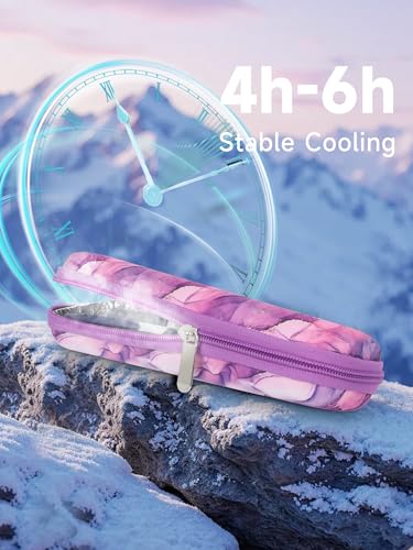 youshares portable insulin cooler travel case - tsa approved diabetic medication cooling bag eva insulated organizer for epi pens refrigerated diabetes supplies carrying storage kit with 2 ice pack